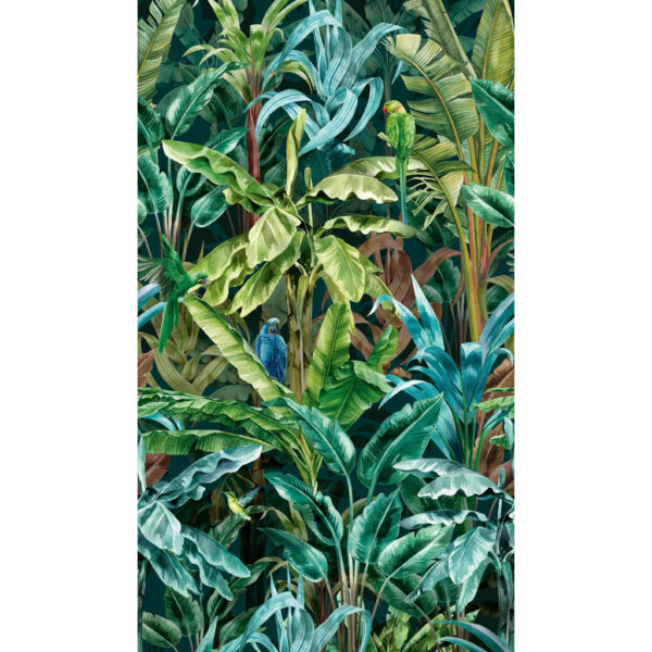 Livingwalls Fototapete Tropical Flair blau braun grün B/L: ca. 280x159 cm