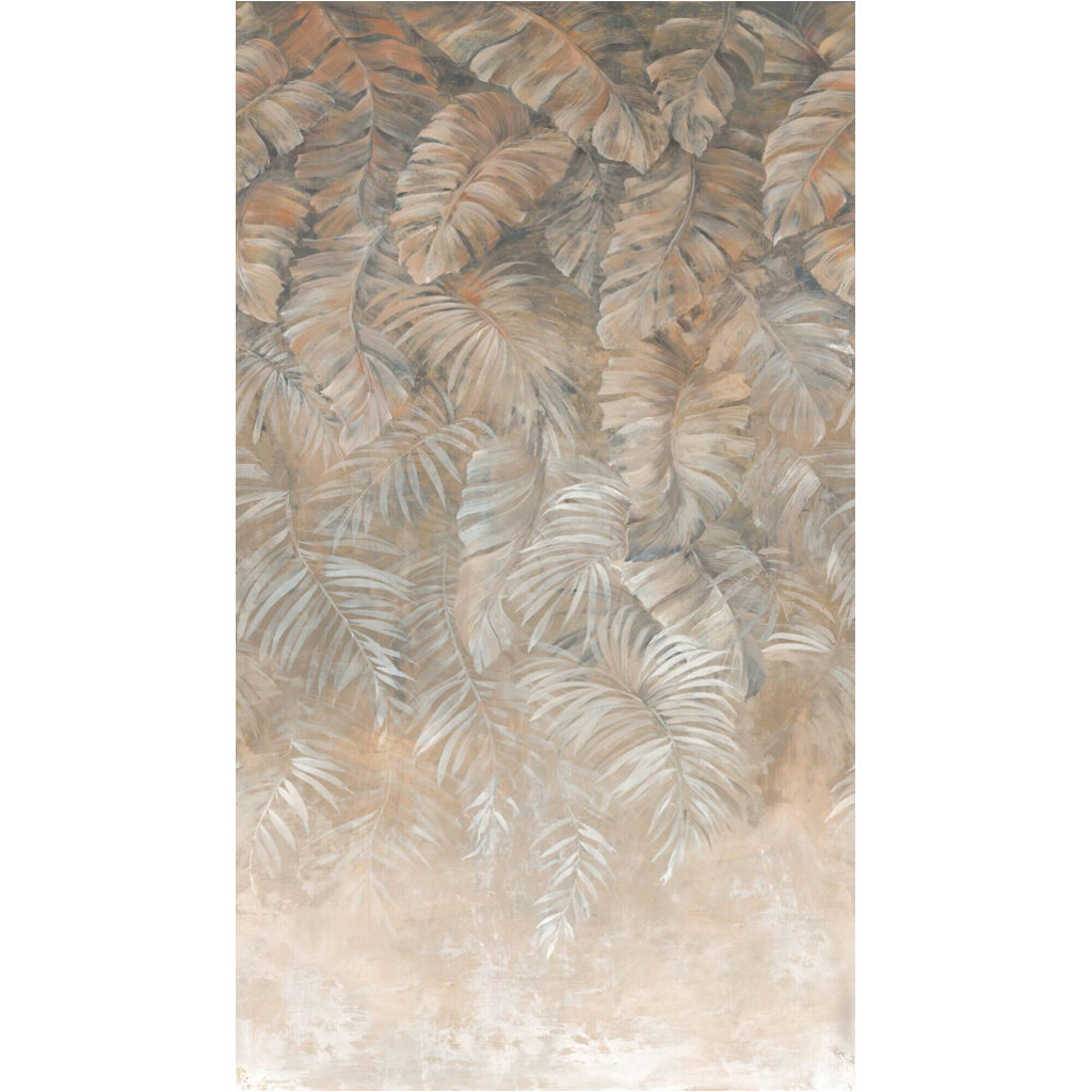 Livingwalls Fototapete Blätter braun beige creme B/L: ca. 280x159 cm