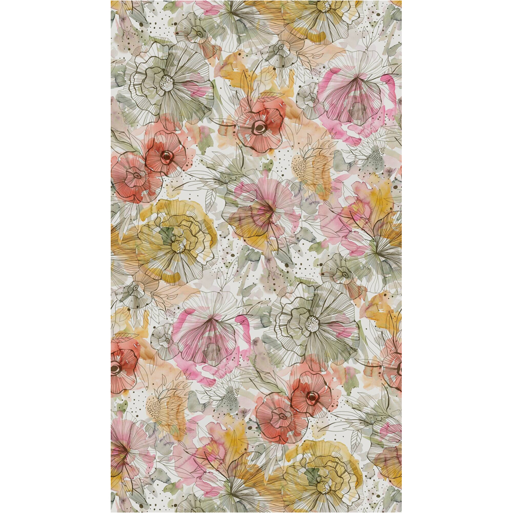 Livingwalls - Fototapete Floral orange beige pink B/L: ca. 280x159 cm in Beige, Orange, Pink
