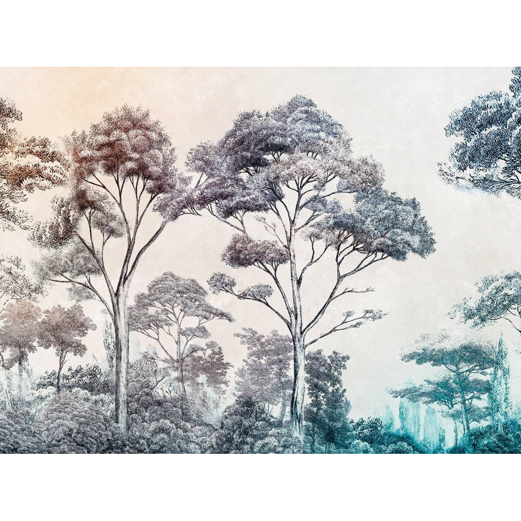 Livingwalls Fototapete
Bäume blau bunt creme B/L: ca. 280×371 cm