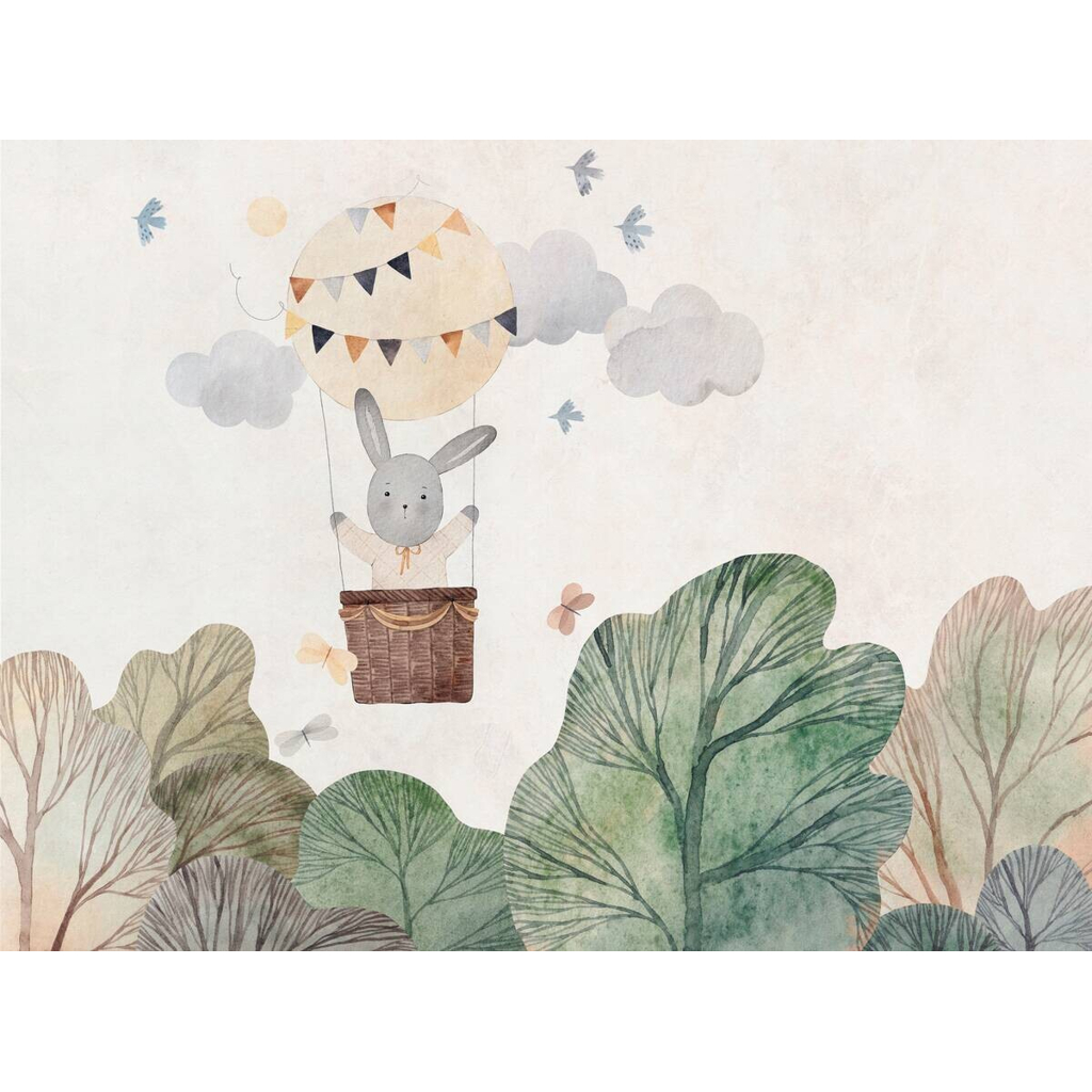 Livingwalls Fototapete
Hase im Luftballon grün beige braun B/L: ca. 280×371 cm