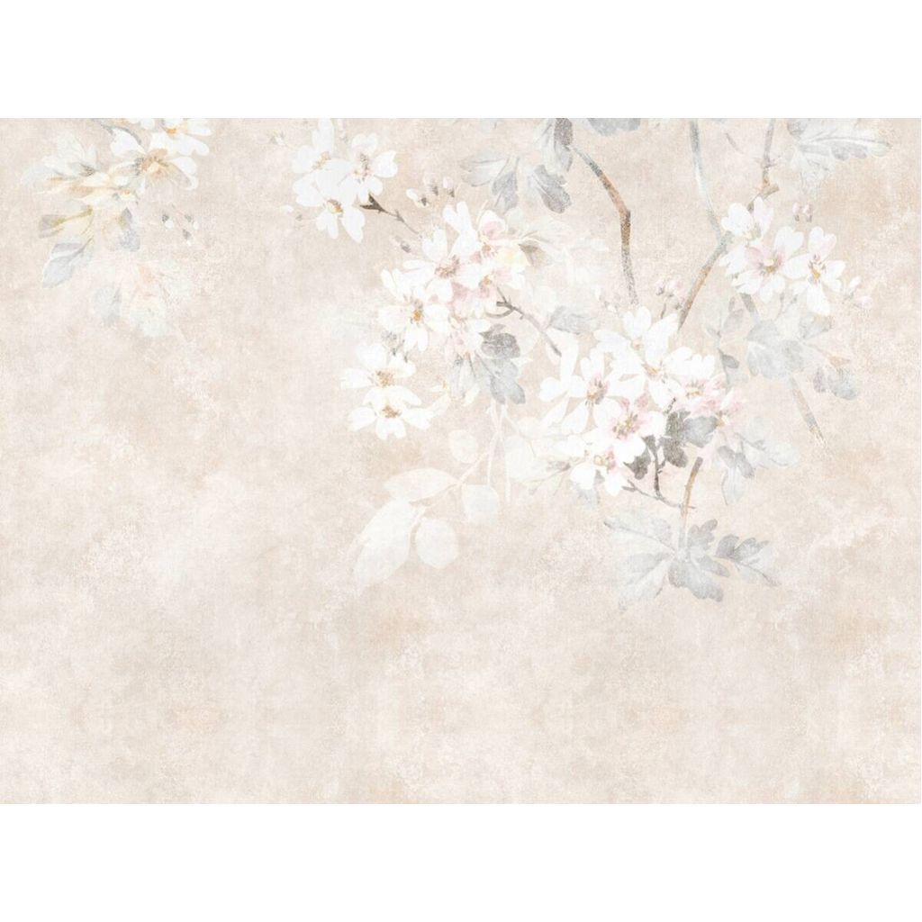 Livingwalls Fototapete Floral grau beige creme B/L: ca. 280x371 cm