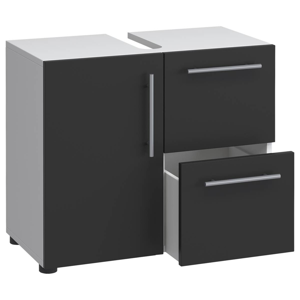 Badunterschrank Flandu
weiß schwarz B/H/T: ca. 60x51x30 cm