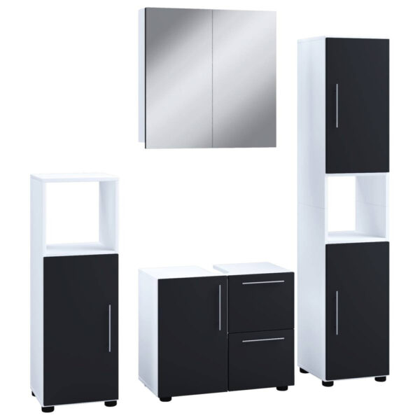 Badezimmer-Set Flandu
weiß schwarz B/H/T: ca. 123x160x32 cm