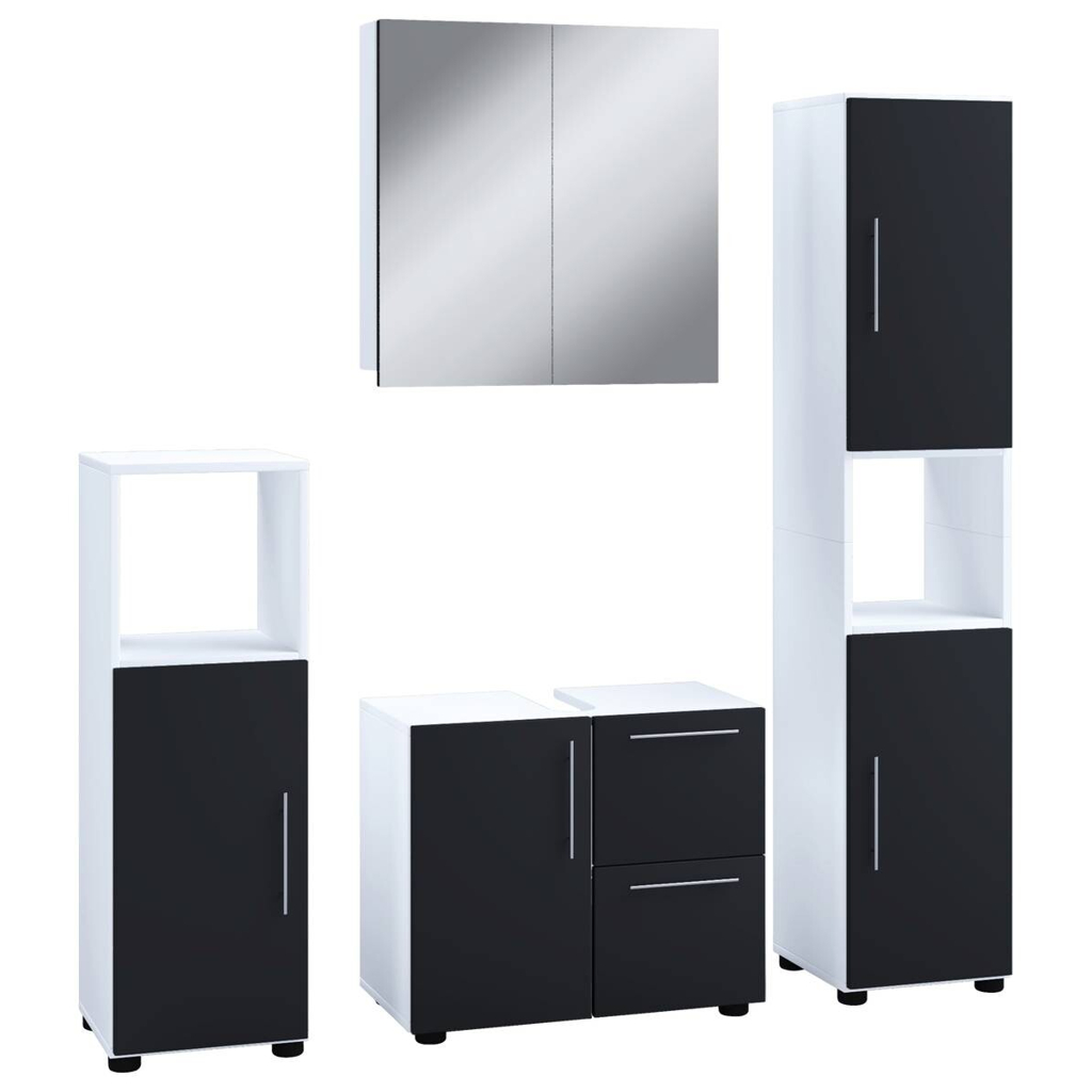 Badezimmer-Set Flandu
weiß schwarz B/H/T: ca. 123x160x32 cm