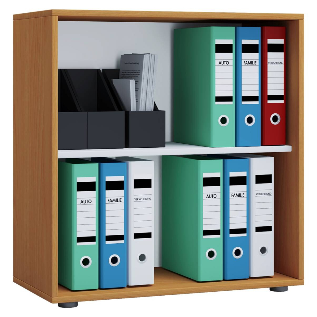 VCM Möbel Regal Lona L ohne Türen buche Nachbildung weiß B/H/T: ca. 70x74x37 cm