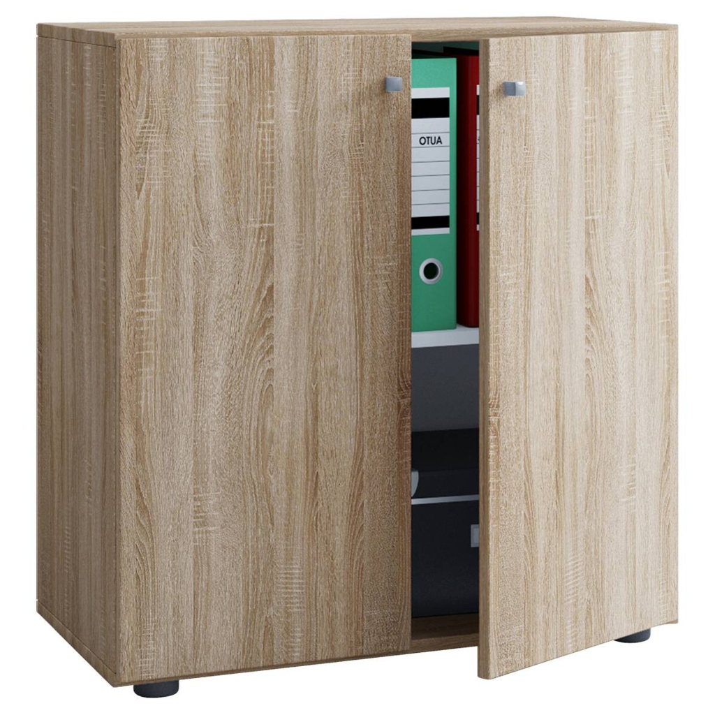 VCM Möbel Büroschrank Lona L Eiche Sonoma Nachbildung weiß B/H/T: ca. 70x74x39 cm