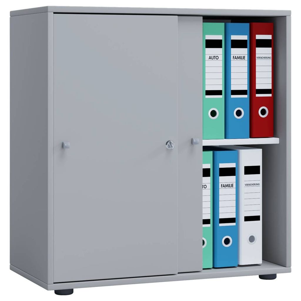 Büroschrank Lona L mit Schiebetüren
grau weiß B/H/T: ca. 70x74x37 cm