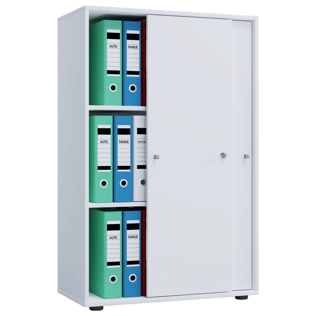 VCM Möbel Büroschrank Lona XL mit Schiebetüren weiß B/H/T: ca. 70x110x37 cm