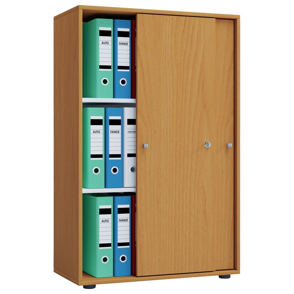 Büroschrank Lona XL mit Schiebetüren
buche weiß B/H/T: ca. 70x110x37 cm