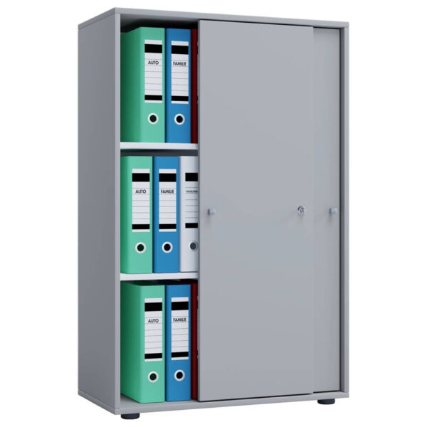 4051814371141-1 Büroschrank Lona XL mit Schiebetüren
grau weiß B/H/T: ca. 70x110x37 cm