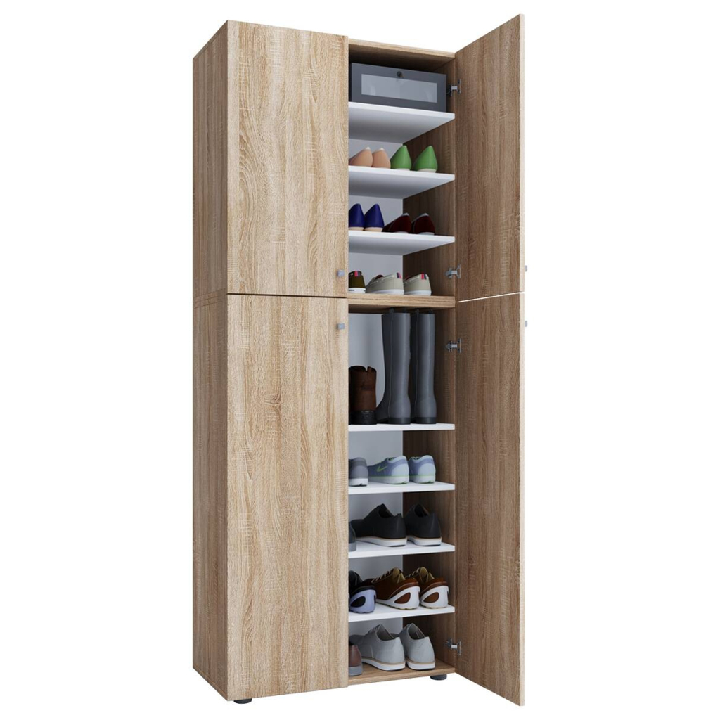 VCM Möbel Schuhschrank Lona XXL Eiche Sonoma Nachbildung weiß