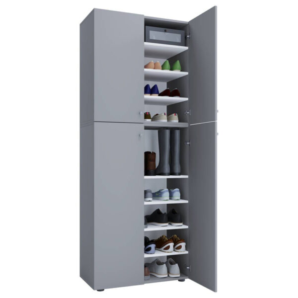 VCM Möbel Schuhschrank Lona XXL grau weiß B/H/T: ca. 70x182x39 cm