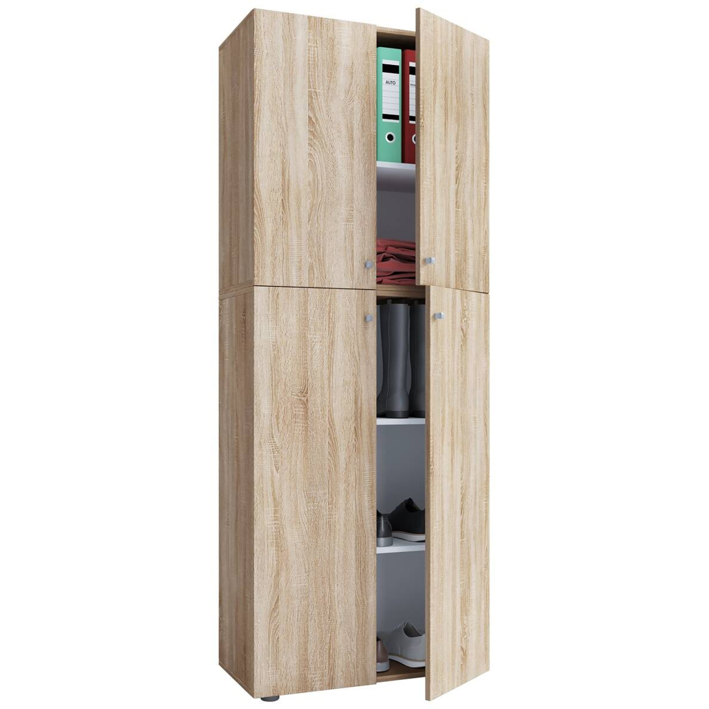 VCM Möbel Schuhschrank Lona XXL Eiche Sonoma Nachbildung weiß B/H/T: ca. 70x182x39 cm