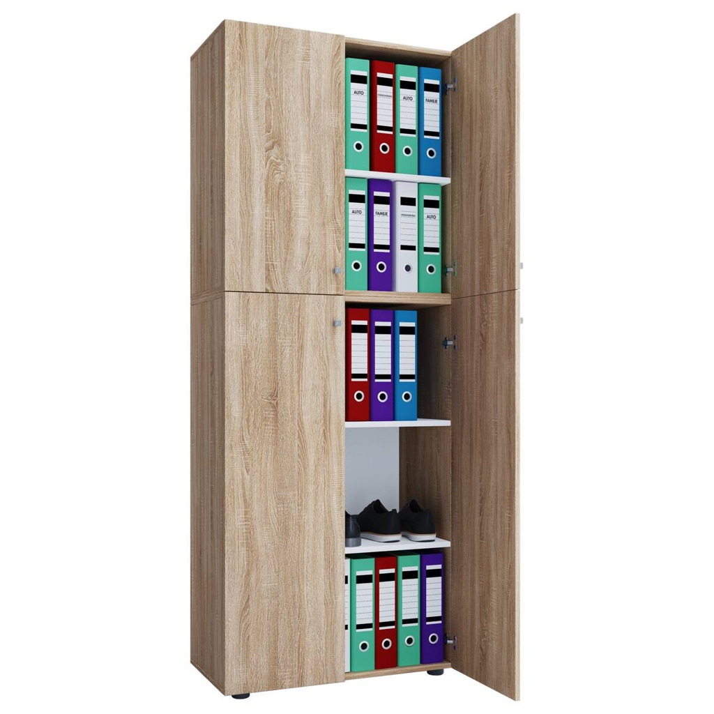 Büroschrank Lona XXL
Eiche Sonoma Nachbildung weiß B/H/T: ca. 70x183x39 cm