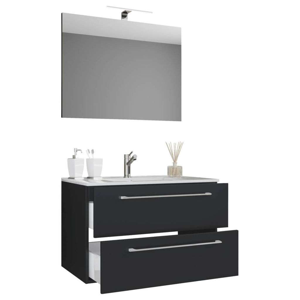 Waschplatz 3tlg-Badinos
weiß schwarz B/H/T: ca. 60x50x46 cm