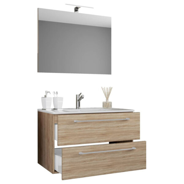 4051814375071 Waschplatz 3tlg-Badinos
weiß Eiche Sonoma Nachbildung B/H/T: ca. 80x50x46 cm