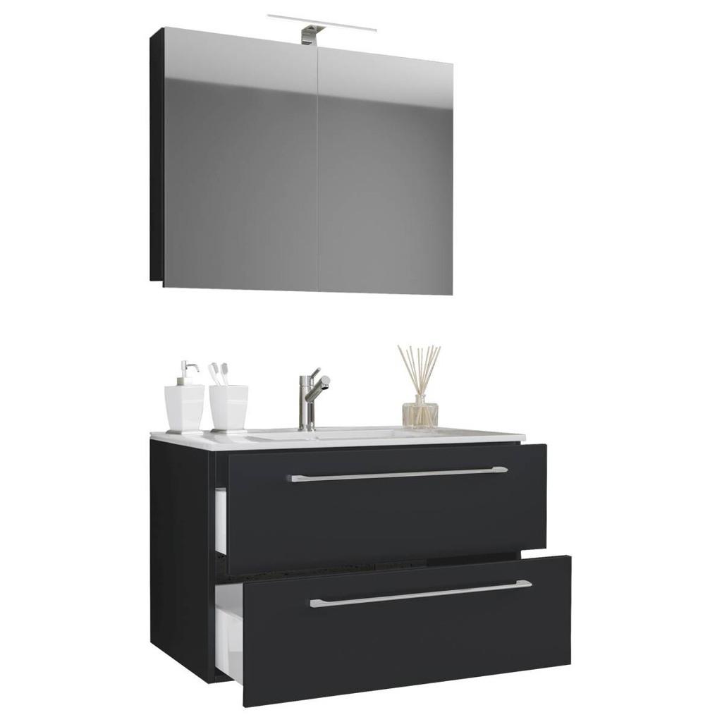 Waschplatz 3tlg-Badinos
schwarz B/H/T: ca. 60x50x46 cm