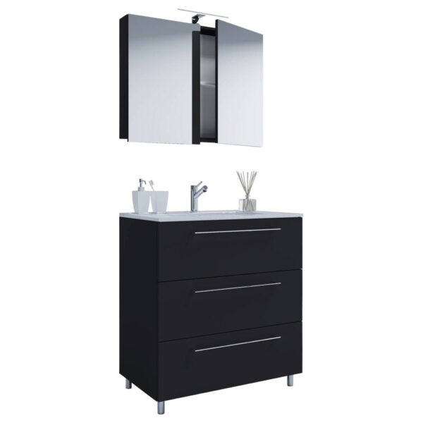 Waschplatz 3tlg-Schubo
schwarz B/H/T: ca. 60x86x46 cm