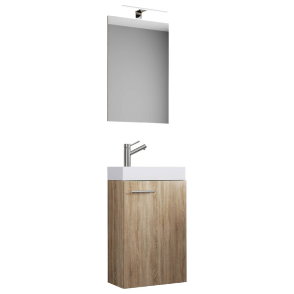 4051814375958-1 Waschplatz 4tlg-Slito
Eiche Sonoma Nachbildung weiß B/H/T: ca. 41x135x22 cm