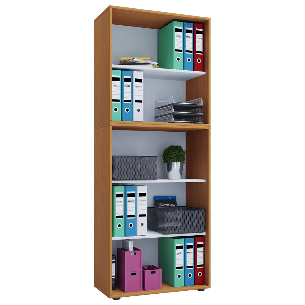 VCM Möbel Regal Lona XXL ohne Türen buche Nachbildung weiß B/H/T: ca. 70x183x37 cm