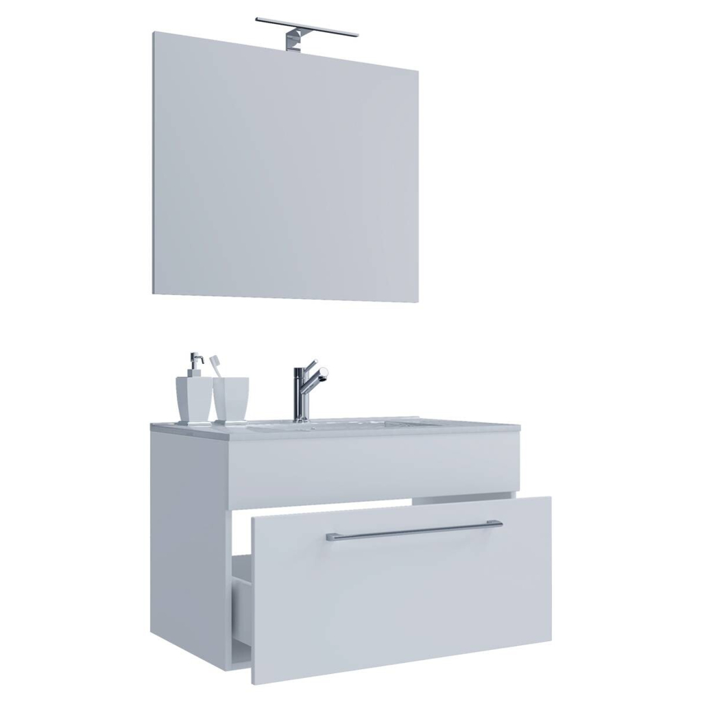 VCM Möbel Waschplatz 3tlg-Badinos weiß B/H/T: ca. 60x50x46 cm