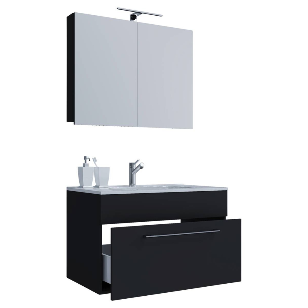 Waschplatz 3tlg-Badinos
schwarz B/H/T: ca. 80x50x46 cm