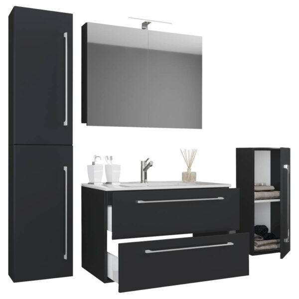 Waschplatz 5tlg-Badinos
schwarz B/H/T: ca. 80x50x46 cm