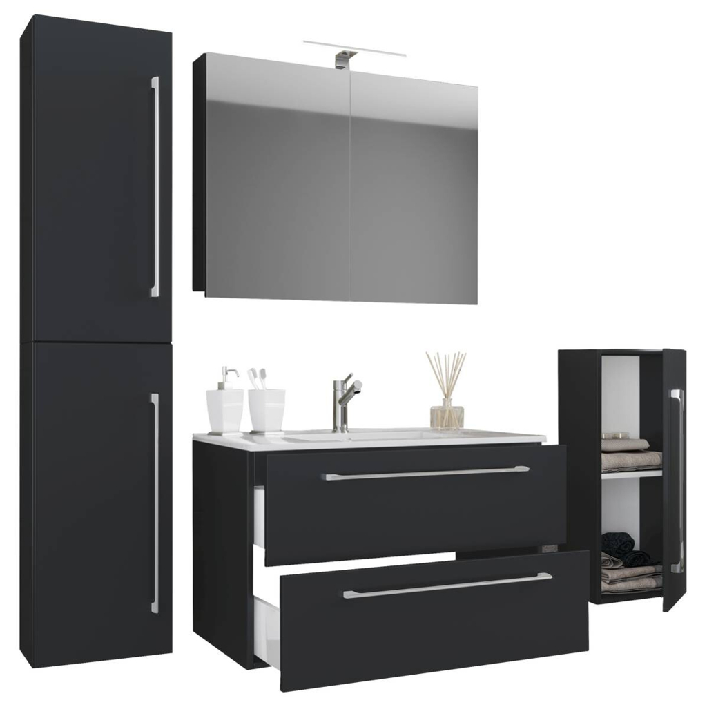 Waschplatz 5tlg-Badinos
schwarz B/H/T: ca. 80x50x46 cm