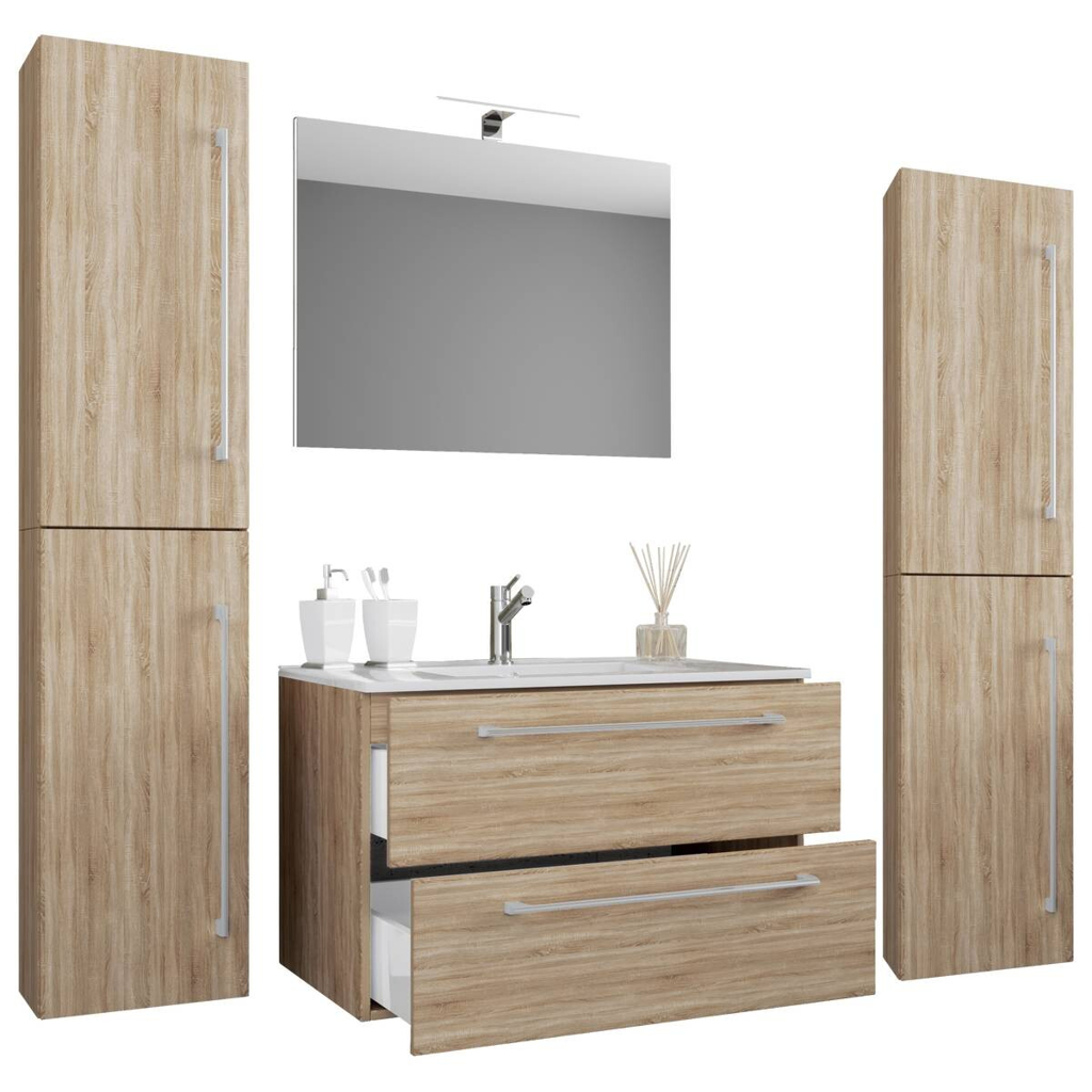 Waschplatz 5tlg-Badinos
weiß Eiche Sonoma Nachbildung B/H/T: ca. 60x50x46 cm