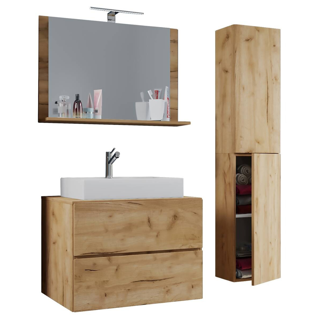 Waschplatz 4tlg-Lendas
Eiche Honig Nachbildung weiß B/H/T: ca. 60x52x52 cm