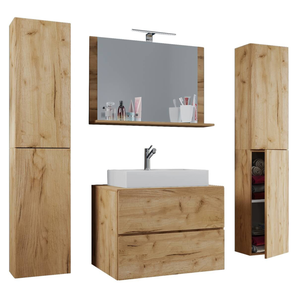 Waschplatz 5tlg-Lendas
weiß Eiche Honig Nachbildung B/H/T: ca. 60x52x52 cm