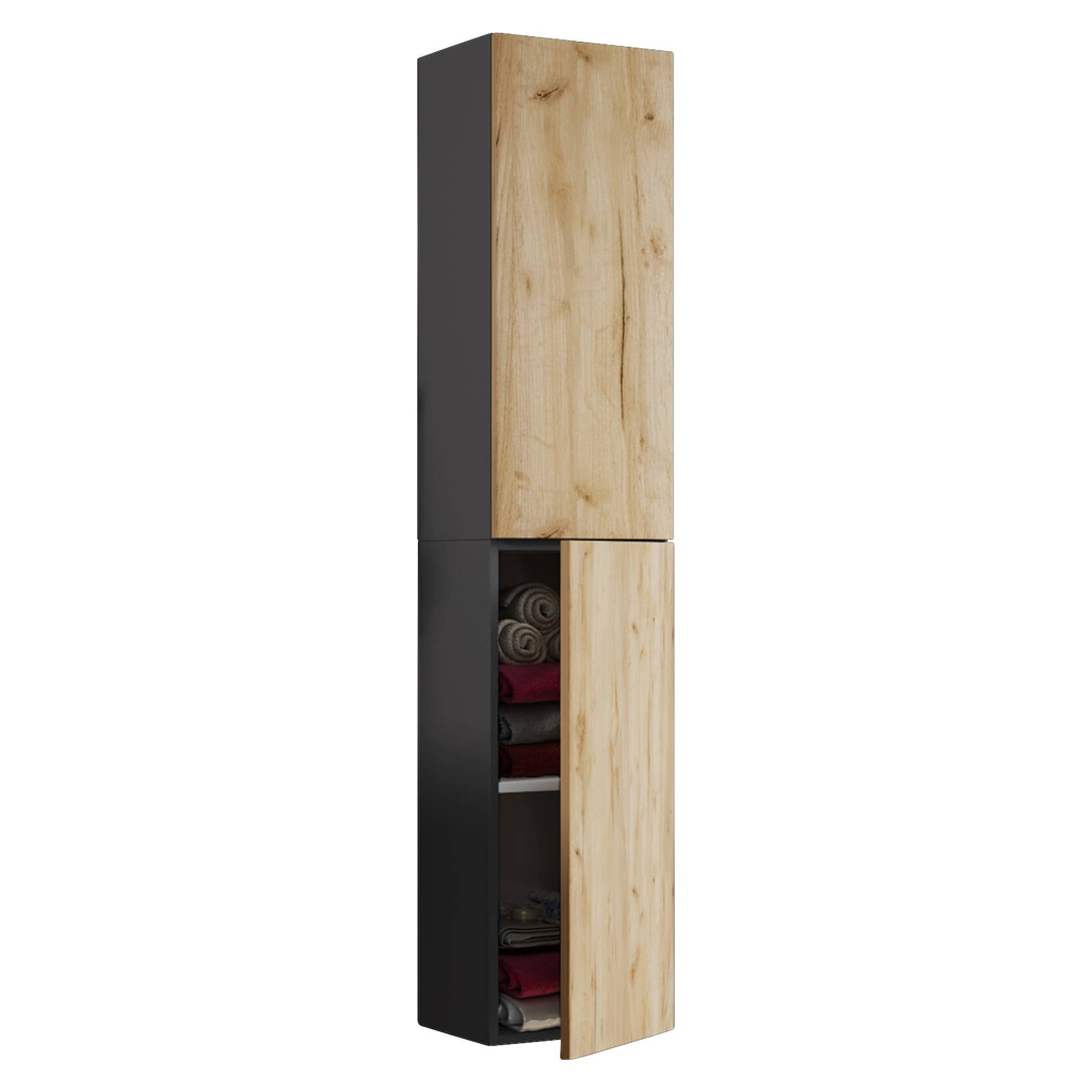 Hochschrank Lendas
anthrazit Eiche Honig Nachbildung B/H/T: ca. 33x150x22 cm