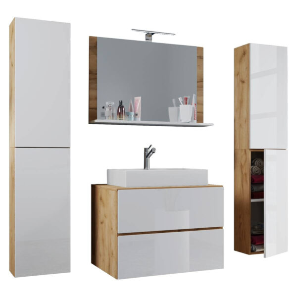 4051814385919 Waschplatz 5tlg-Lendas
Eiche Honig Nachbildung weiß weiß B/H/T: ca. 60x52x52 cm