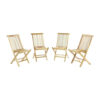 VCM Gartenstuhl 4er Set braun Teakholz B/H/T: ca. 46x89x62 cm