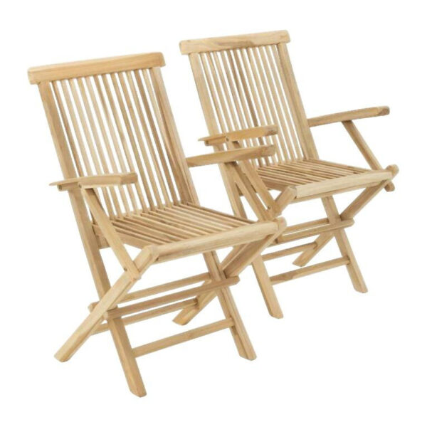 VCM Gartenstuhl 2er Set hellbraun Teakholz B/H/T: ca. 57x89x62 cm VCM Gartenstuhl 2er Set hellbraun Teakholz B/H/T: ca. 57x89x62 cm
