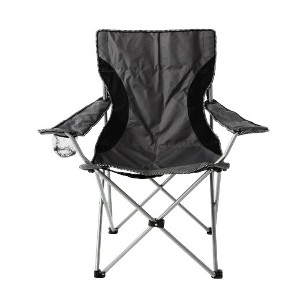 VCM Campingstuhl grau Stahlrohr B/H/L: ca. 47x47x90 cm