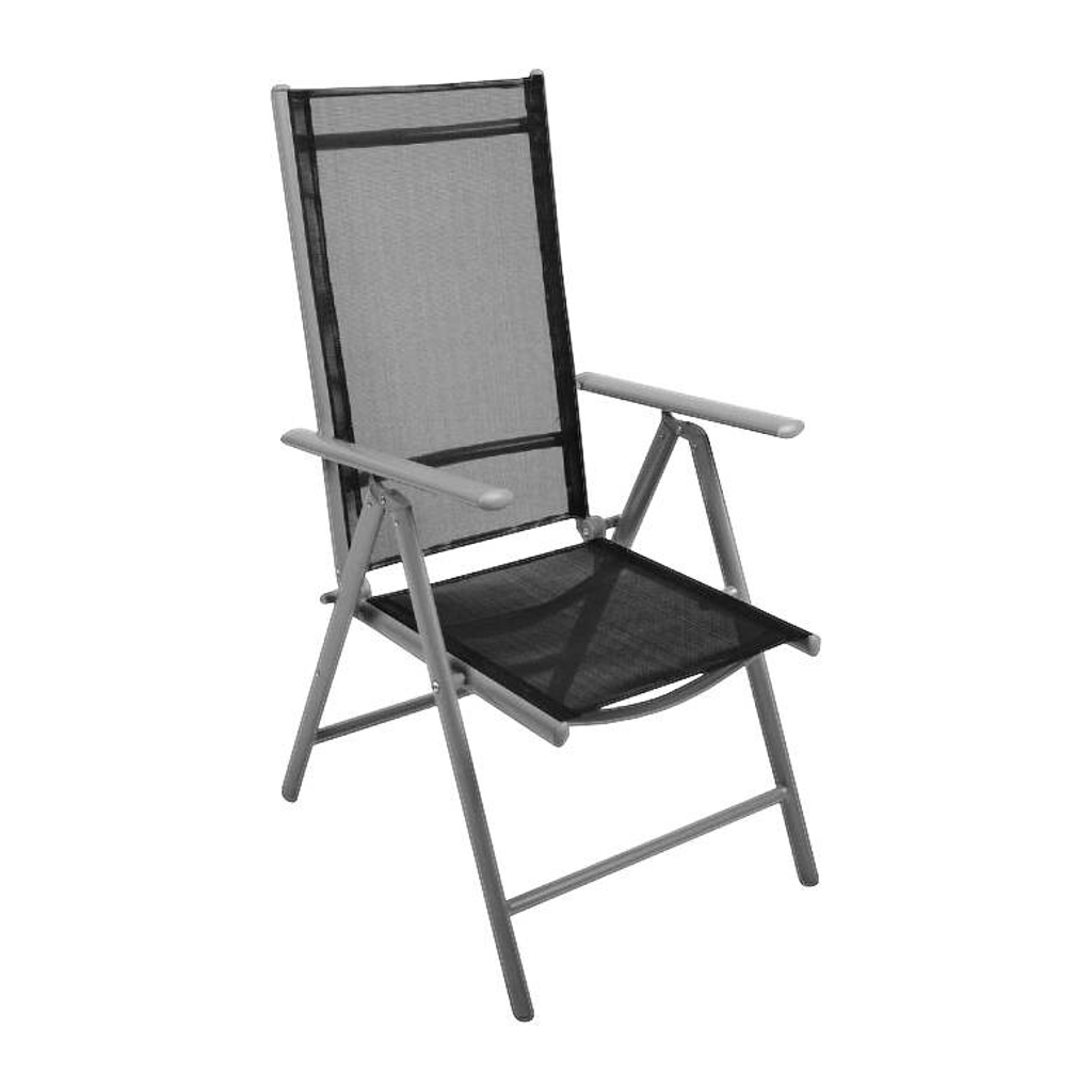 VCM Klappsessel schwarz Aluminium B/H: ca. 56x105 cm