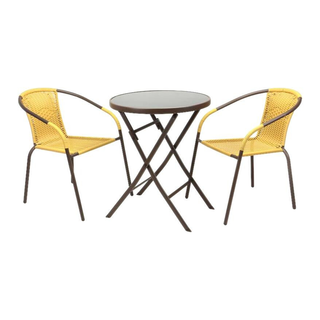 VCM Balkonset braun Polyester B/H/T: ca. 53x72x65 cm