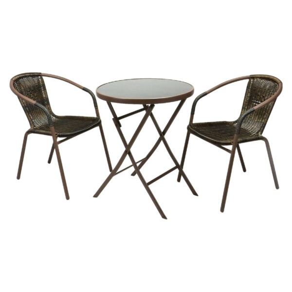 VCM Balkon-Set braun Polyrattan B/H: ca. 53x73 cm VCM Balkon-Set braun Polyrattan B/H: ca. 53x73 cm