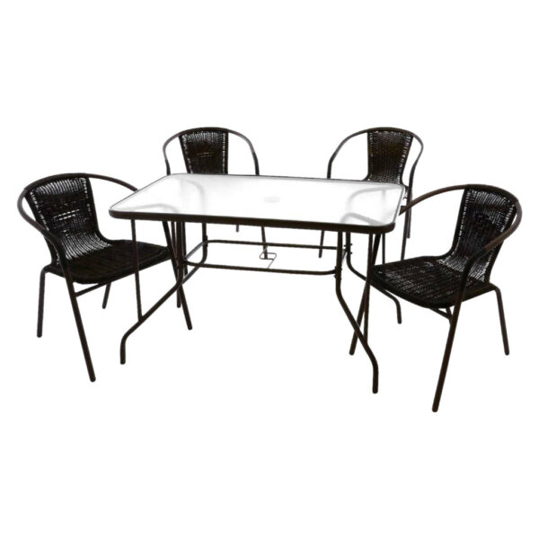 VCM Gartensitzgruppe braun Polyrattan B/H: ca. 53x73 cm