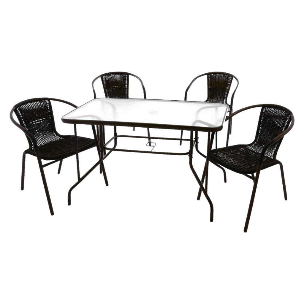 VCM Gartensitzgruppe braun Polyrattan B/H: ca. 53x73 cm