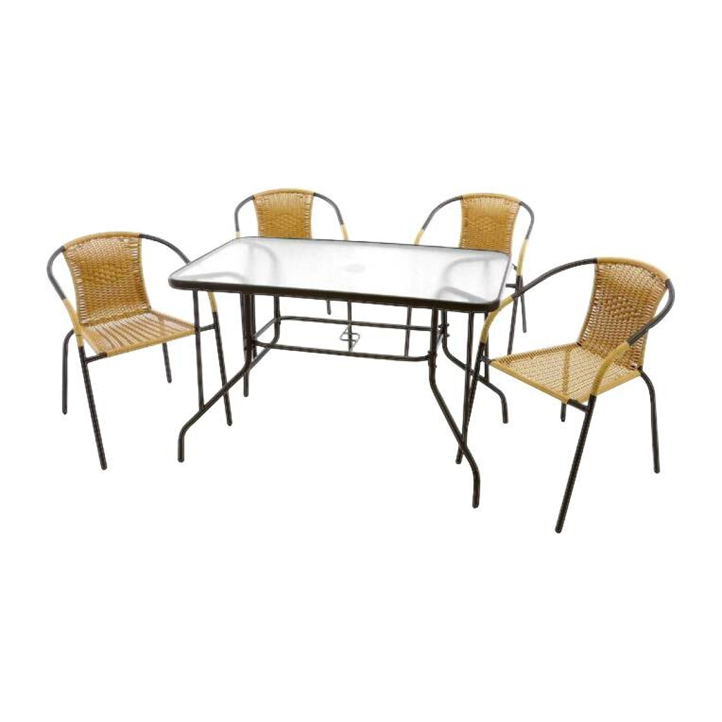 VCM Gartensitzgruppe braun Stahl B/H/T: ca. 53x73x60 cm
