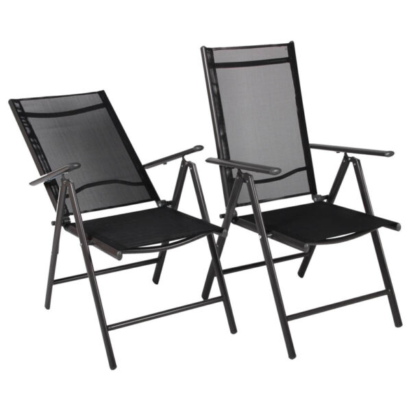 VCM Klappsessel-Set Sonlas anthrazit Textilene B/H/T: ca. 56x105x64 cm