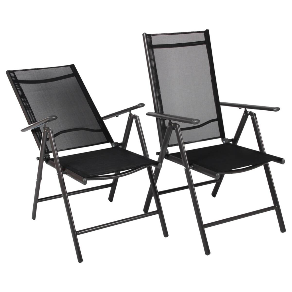 VCM Klappsessel-Set Sonlas anthrazit Textilene B/H/T: ca. 56x105x64 cm