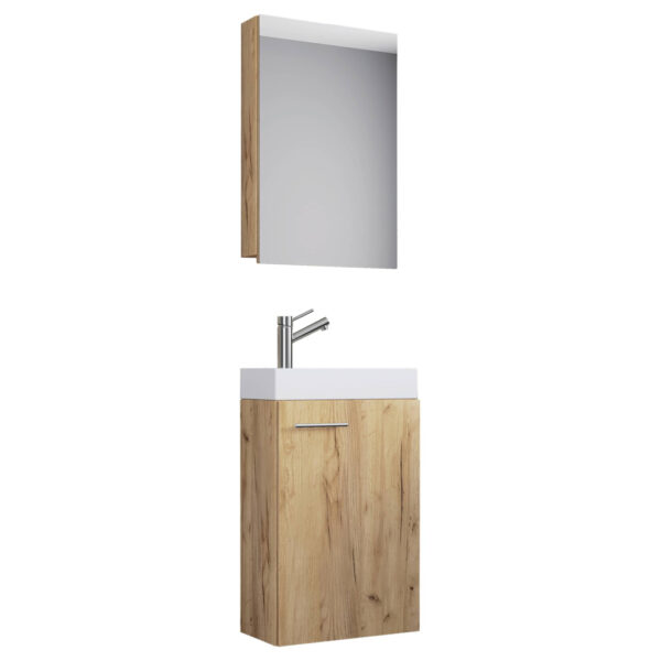 4051814403750 Waschplatz 3tlg-Slito
Eiche Honig Nachbildung weiß B/H/T: ca. 41x130x22 cm