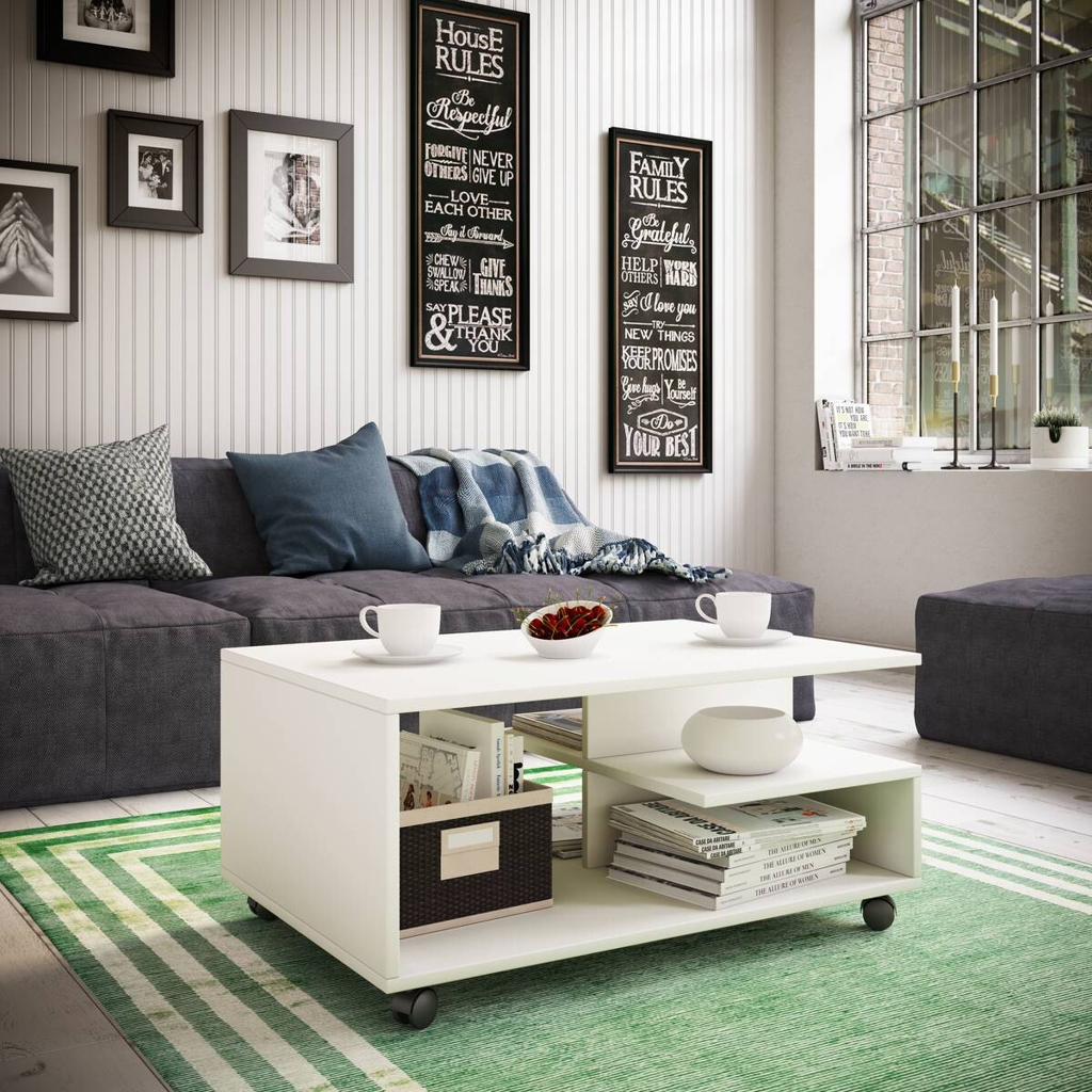 VCM Möbel Couchtisch Stango weiß B/H/T: ca. 80x40x50 cm