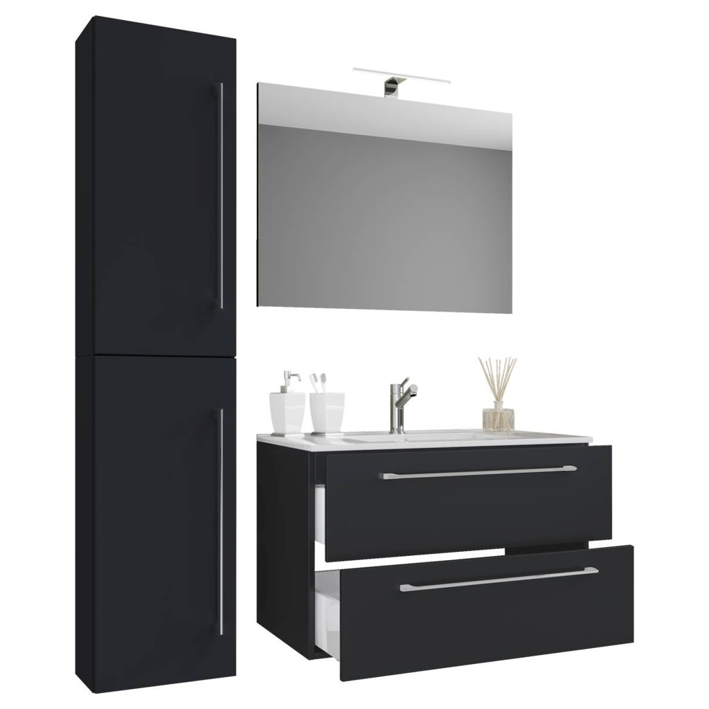Waschplatz 4tlg-Badinos
schwarz B/H/T: ca. 61x52x46 cm