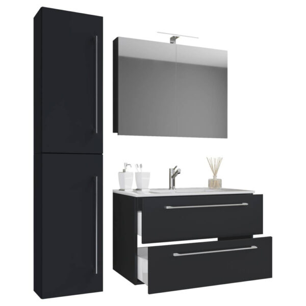 Waschplatz 4tlg-Badinos
schwarz B/H/T: ca. 61x52x46,4 cm