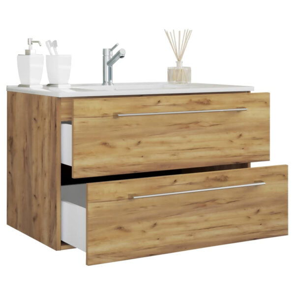Badblock 2tlg-Badinos
weiß Eiche Honig Nachbildung B/H/T: ca. 81x52x46 cm